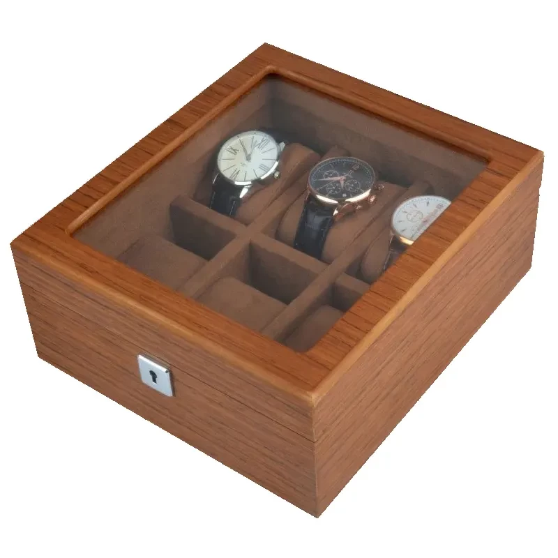 6 Slots New Coffee Wooden Watch Organizer Boxes And Gift Case
